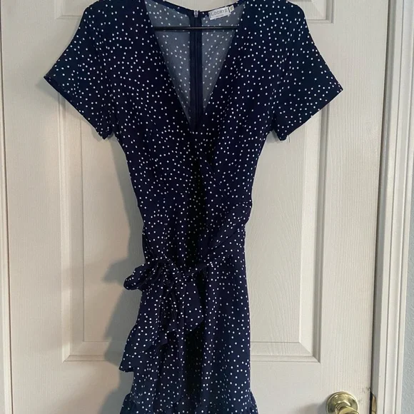 Navy Blue Wrap dress - Picture 4 of 6